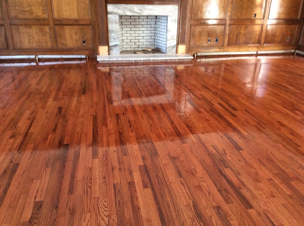 Bright kitchen with refinished golden oak hardwood floor