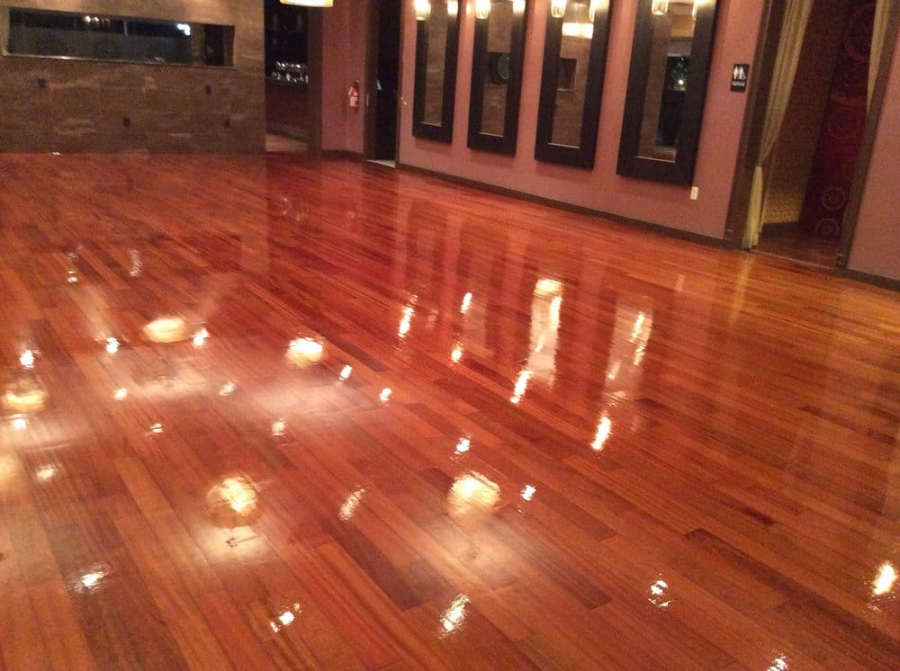 Rich amber toned high gloss oak flooring
