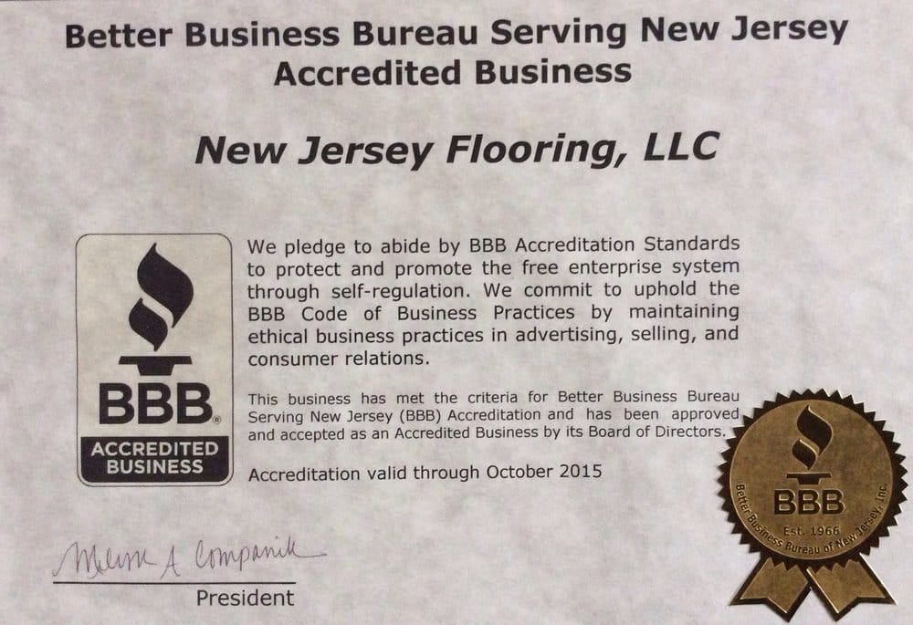 Better Business Bureau accredited business certificate